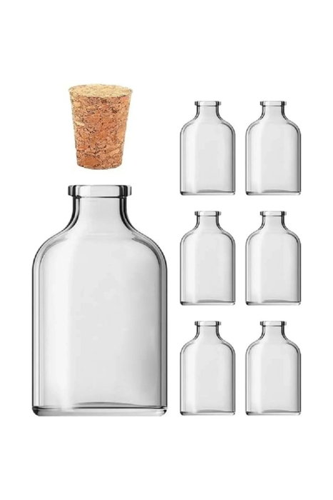 Hermia Juego de 6 Botellas de Vidrio de 50 ml Transparentes